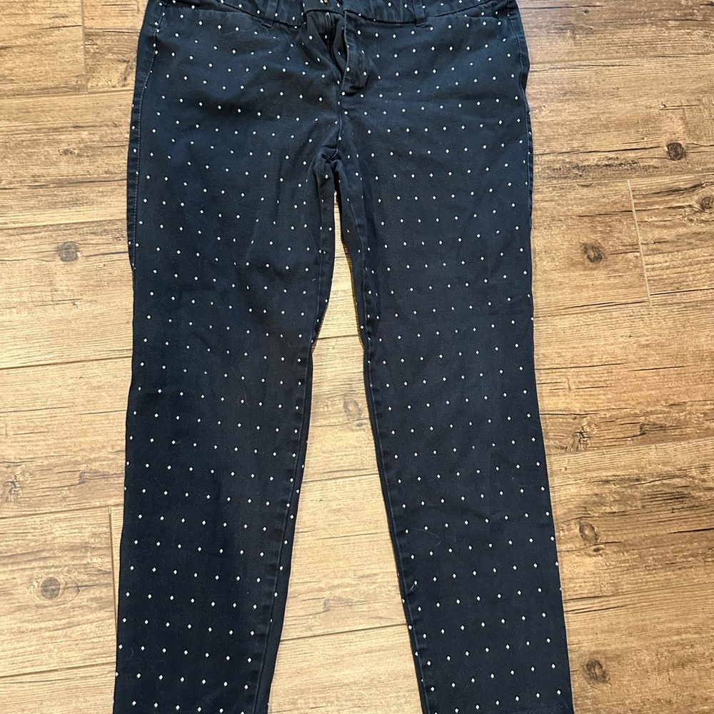 Old Navy Black Polka Dot Ankle Pants